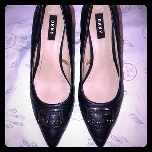 DKNY Navy Blue Evie Quilted Pumps